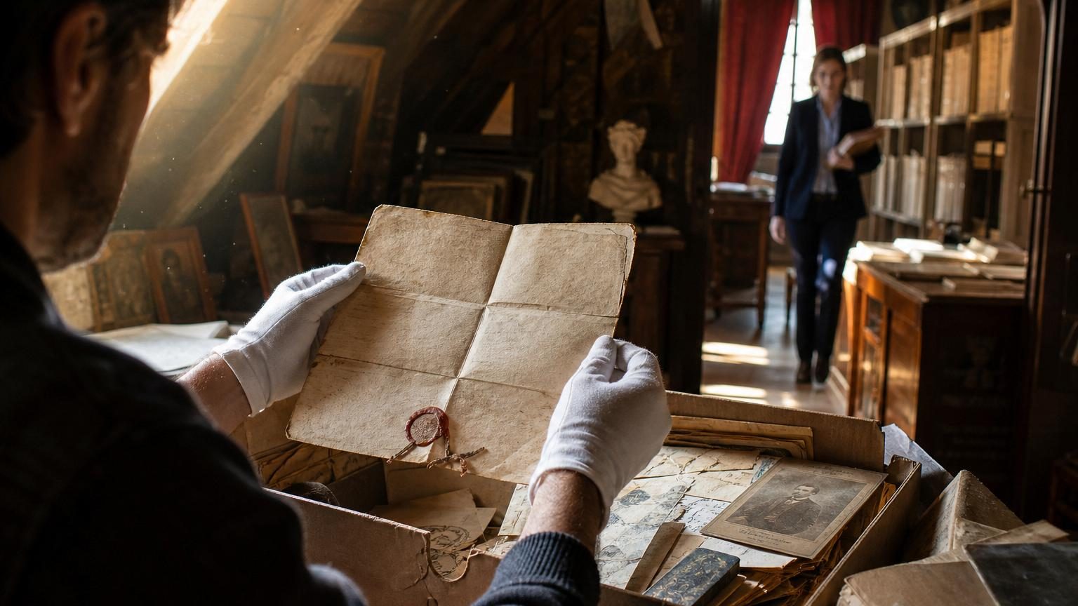 Gros plan sur une feuille jaunie datée de 1789, couverte d'une écriture à la plume, avec une signature et un cachet municipal presque effacé en bas de page, posée sur une surface plane.