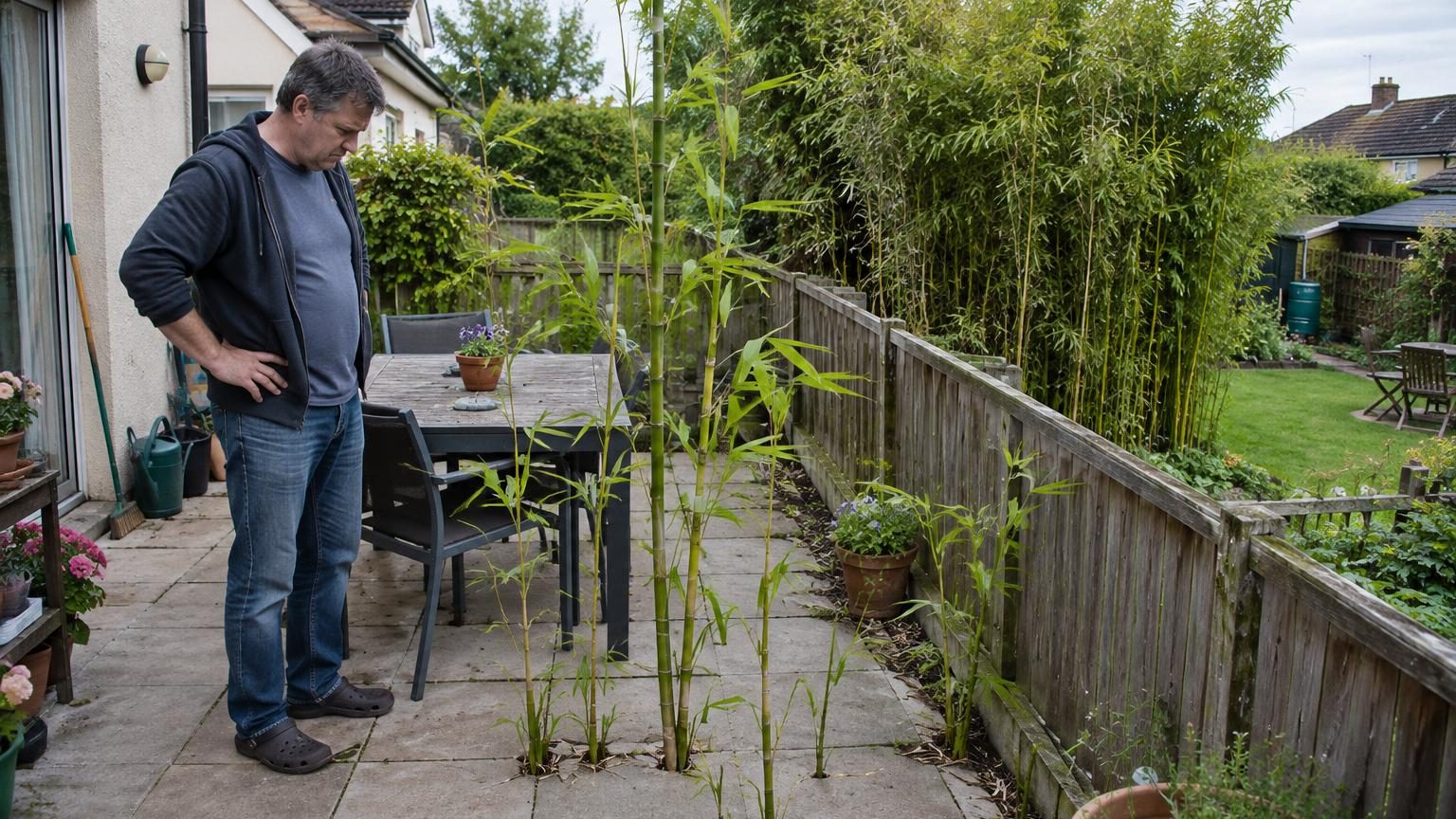 Il plante des bambous le long de la clôture pour s&rsquo;isoler du voisin : trois printemps plus tard, les pousses sortent sur la terrasse d&rsquo;à côté