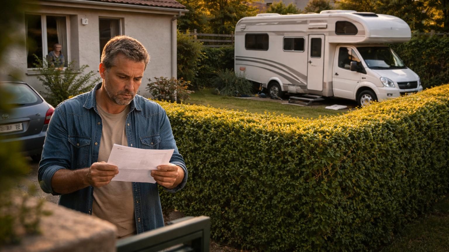 Il pose son camping-car derrière une haie de deux mètres : un an plus tard, le courrier de l&rsquo;urbanisme arrive quand même