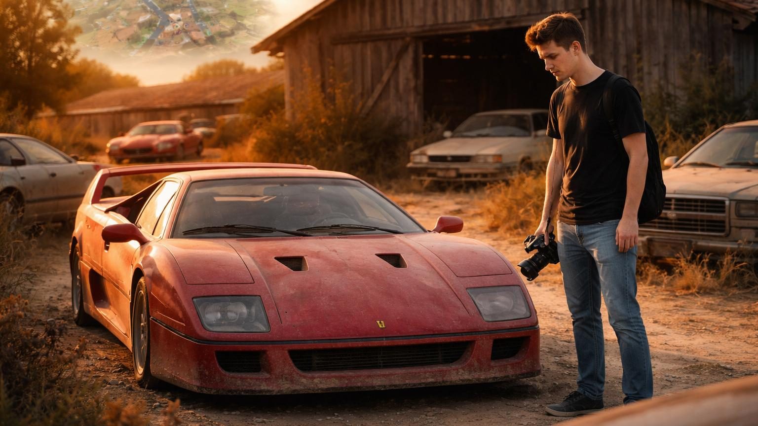 Deux fausses Ferrari F40 construites sur châssis de Pontiac Fiero découvertes en Espagne par un YouTubeur cherchant des supercars abandonnées.