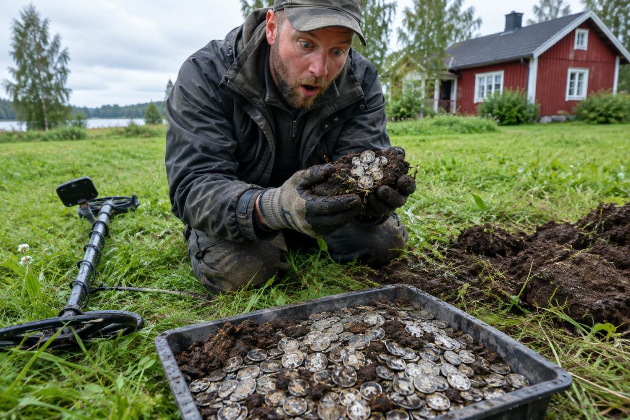 Il sort son détecteur de métaux près d'un village finlandais : il déterre plus de 4 000 pièces d'argent de l'époque viking et bat le record du pays