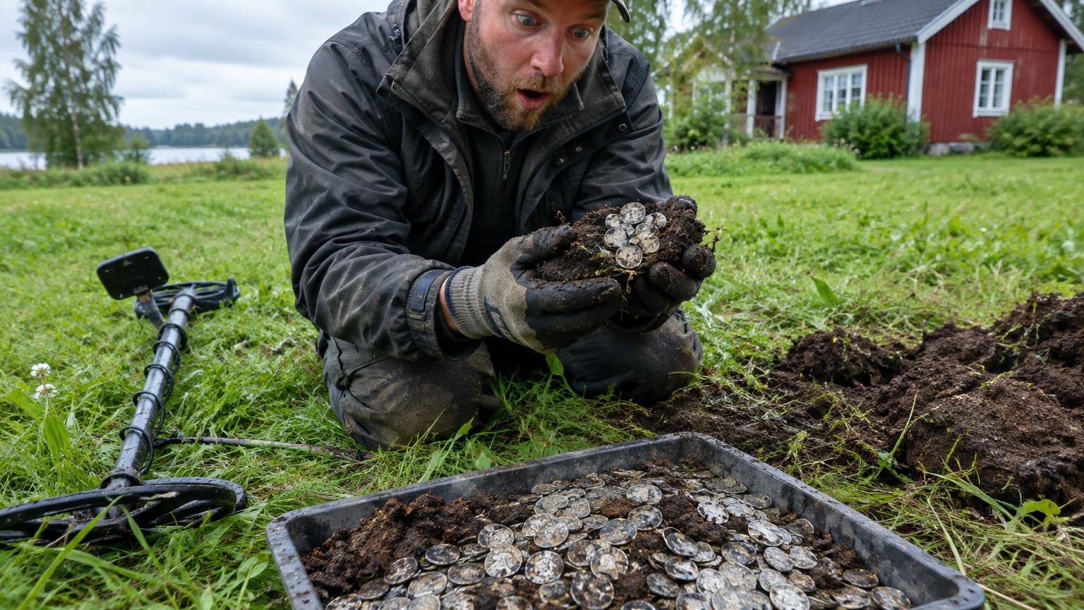 Il sort son détecteur de métaux près d'un village finlandais : il déterre plus de 4 000 pièces d'argent de l'époque viking et bat le record du pays