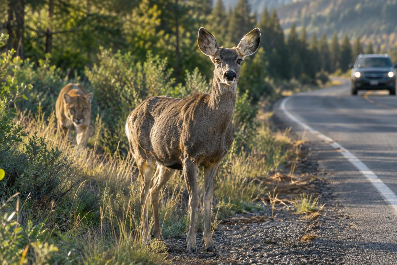 Là où le puma chasse, les collisions avec les cerfs chutent de 76 % : ce n'est pas parce qu'il y a moins de cerfs