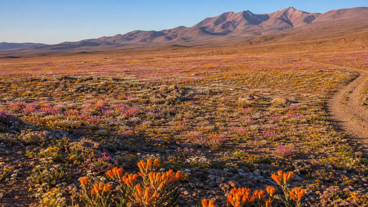 Le désert d&rsquo;Atacama, l&rsquo;un des endroits les plus secs du monde, se couvre parfois de fleurs : le phénomène du désert fleuri