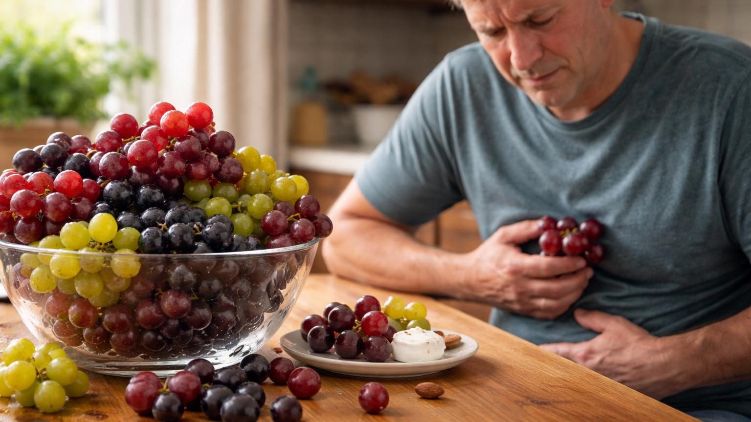 Grappes de raisins rouges et noirs disposées sur une surface blanche, mettant en évidence les variétés et leur couleur naturelle.