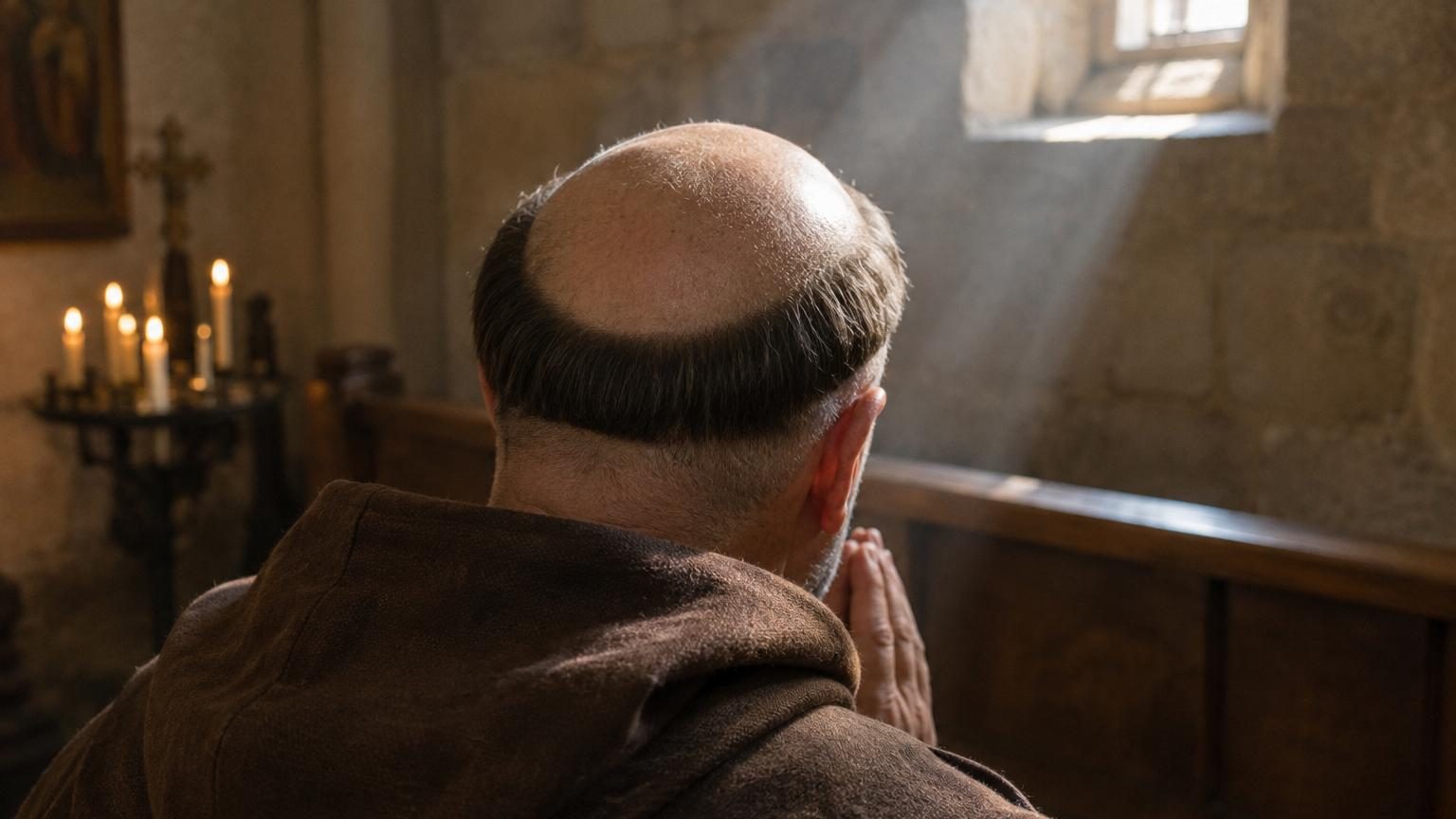 Les moines chrétiens se rasent le sommet du crâne depuis le Moyen Âge : la raison de cette coiffure n&rsquo;a rien à voir avec l&rsquo;hygiène