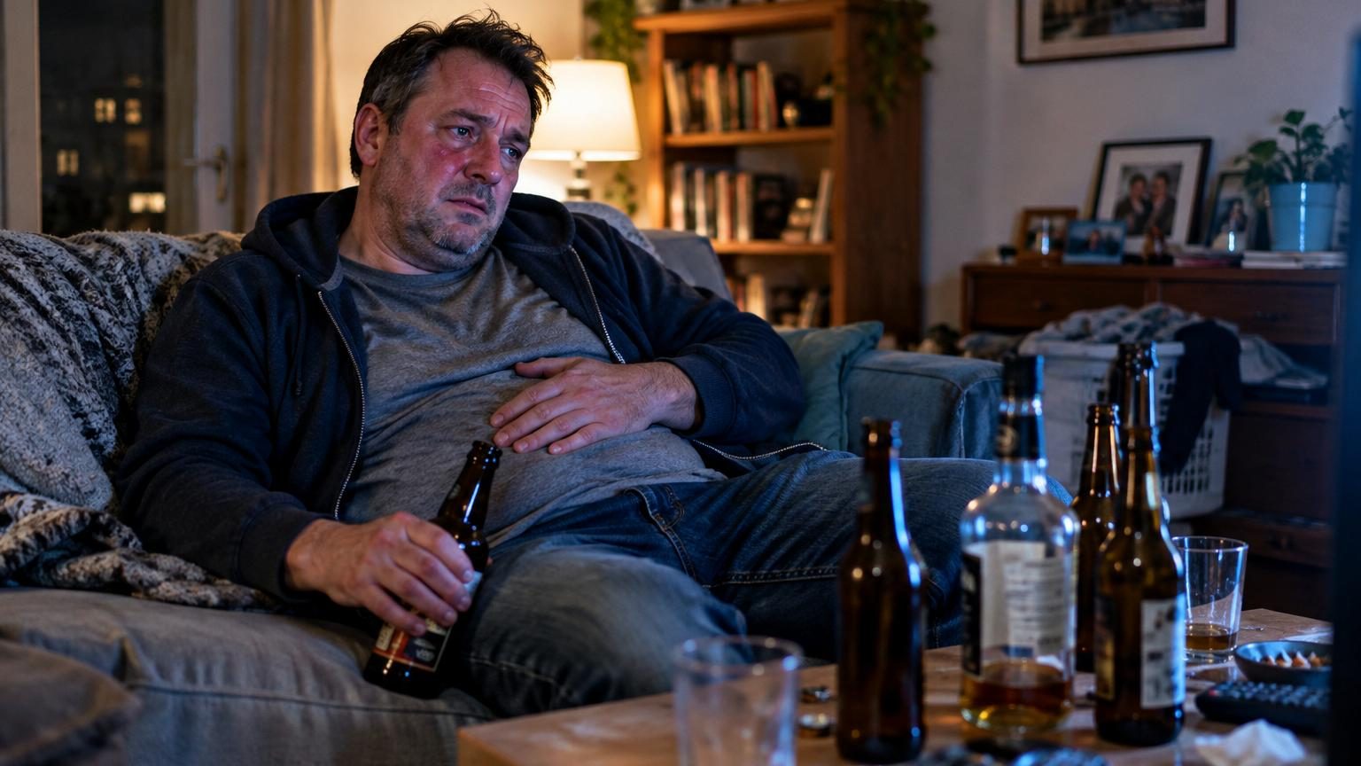 Un homme remplissant un verre de bière ou d'alcool, illustrant les dangers du binge drinking pour un foie déjà fragilisé.