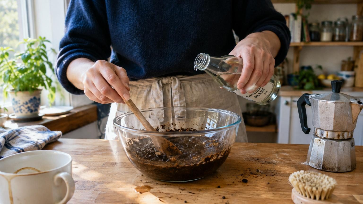 Mélanger du vinaigre blanc et du marc de café : à quoi ça sert et pourquoi c&rsquo;est si recommandé à la maison