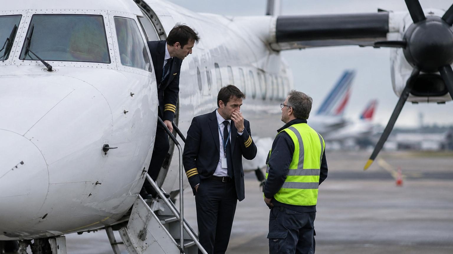 Cockpit d'un avion régional ATR 72 montrant les postes de pilotage et les instruments de bord, symbolisant le problème technique des odeurs signalées par les équipages d'Air Corsica.