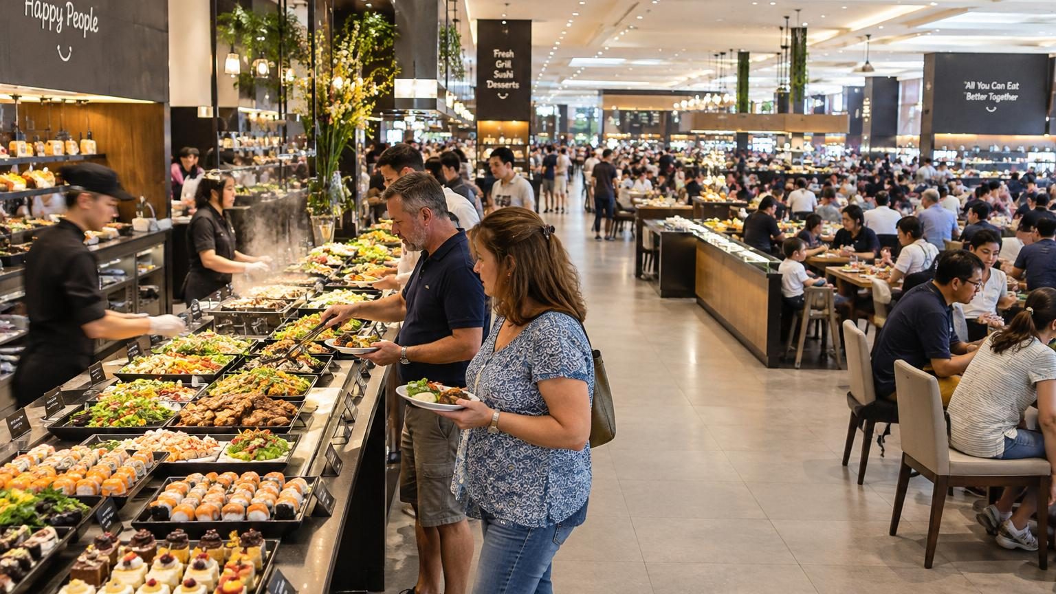 Ouvert depuis moins d&rsquo;un mois : ce buffet à volonté de 1 300 m² peut servir 500 personnes en même temps
