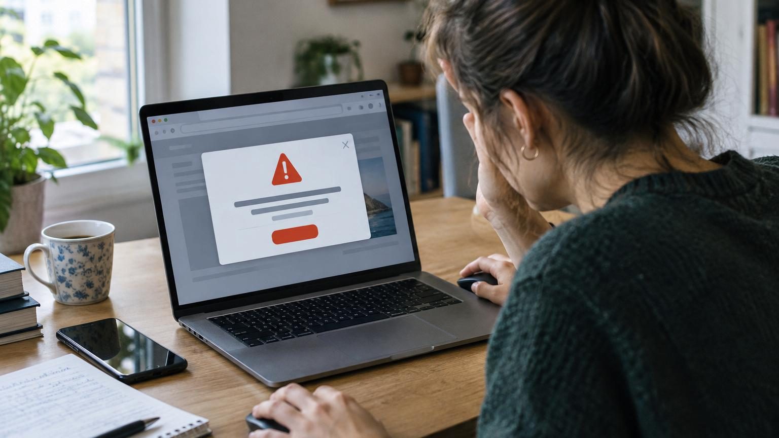 Écran blanc avec message en anglais « Client Challenge » bloquant l'accès au contenu d'un site web sur un navigateur.