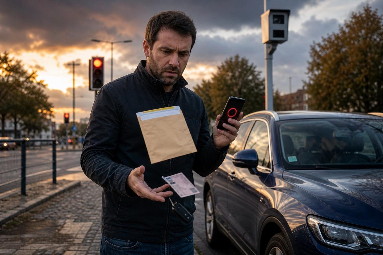 Lettre recommandée officielle aux couleurs du ministère de l'Intérieur posée sur un bureau, symbolisant la notification d'invalidation du permis de conduire