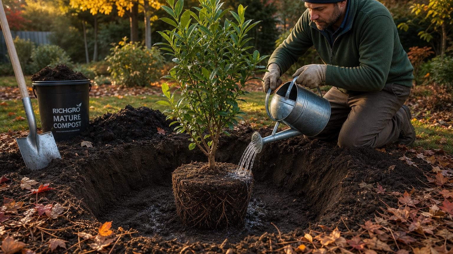 Plantez vos arbustes avant les premiers froids : ce trou deux fois plus large leur donne une chance de passer l’hiver