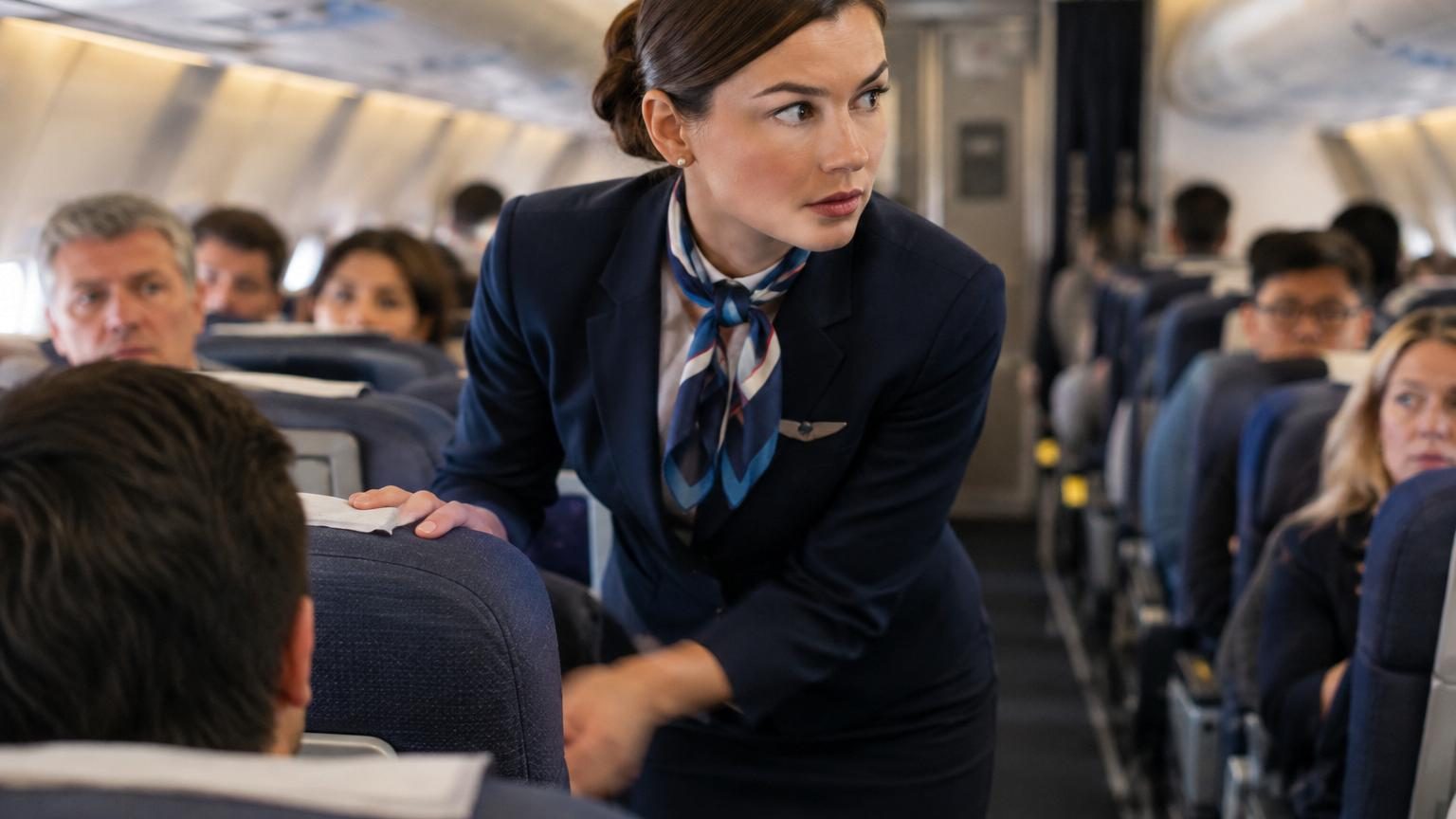 Une personne étalée sur plusieurs sièges d'avion dans une posture expansive, illustrant le comportement du « passager sirène »