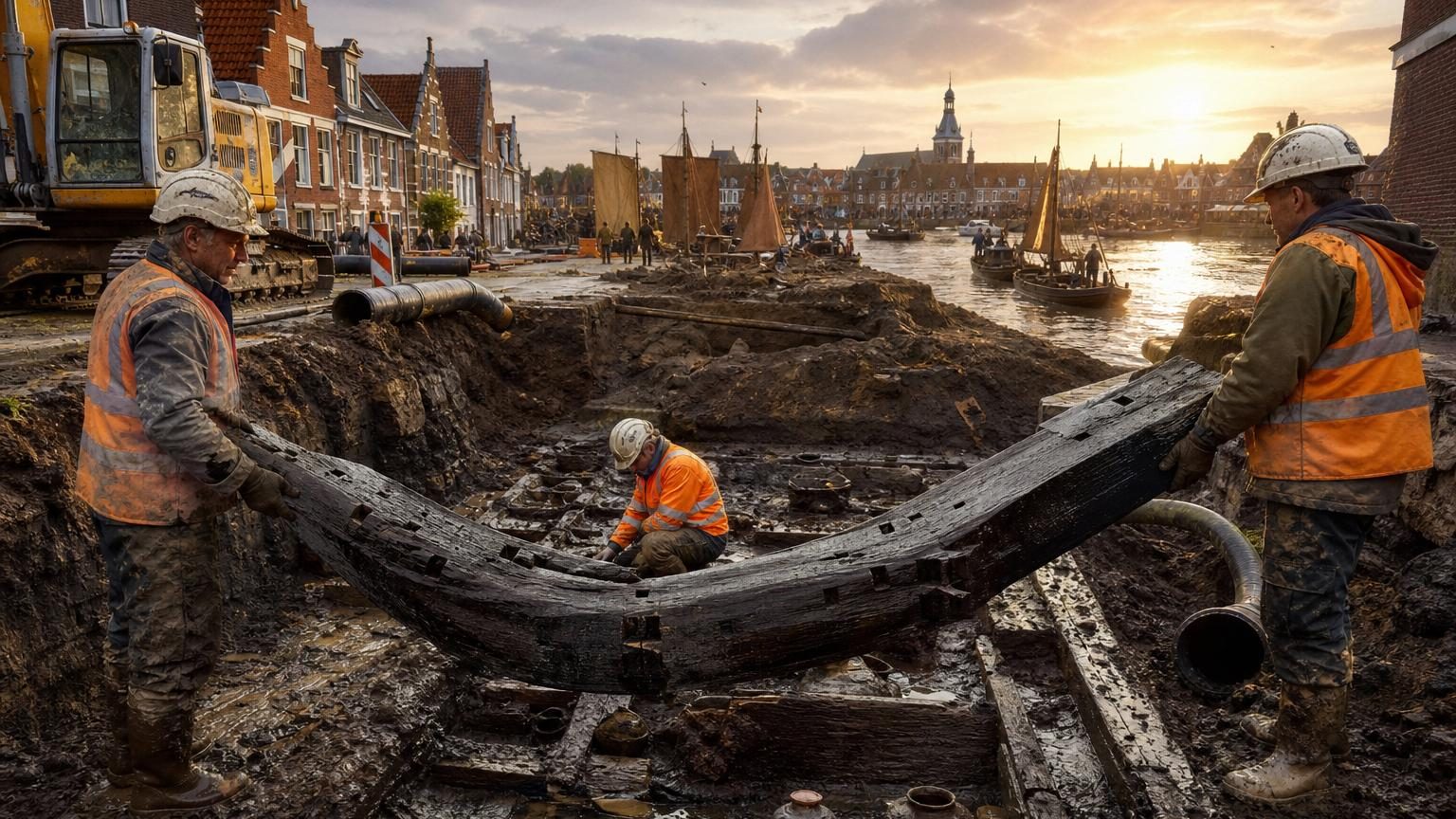 Aux Pays-Bas, une poutre de 3,20 m du port médiéval de Dorestad (7e-9e siècle) refait surface : elle illumine le commerce entre Francs et Scandinaves