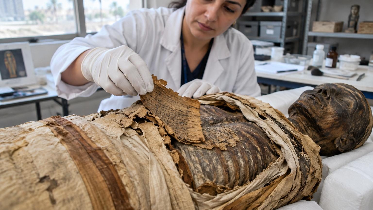 Une momie égyptienne de 1 600 ans livre son secret : à l&rsquo;intérieur, un fragment de l&rsquo;Iliade d&rsquo;Homère utilisé pour l’embaumement