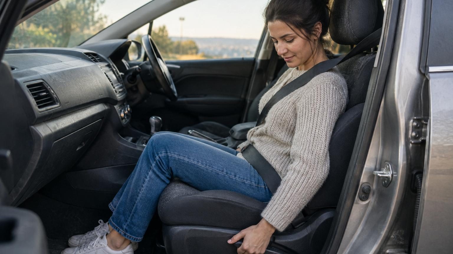 Diagramme montrant les positions correctes et incorrectes d'un siège passager avant pour optimiser l'efficacité de la ceinture de sécurité et de l'airbag lors d'une collision