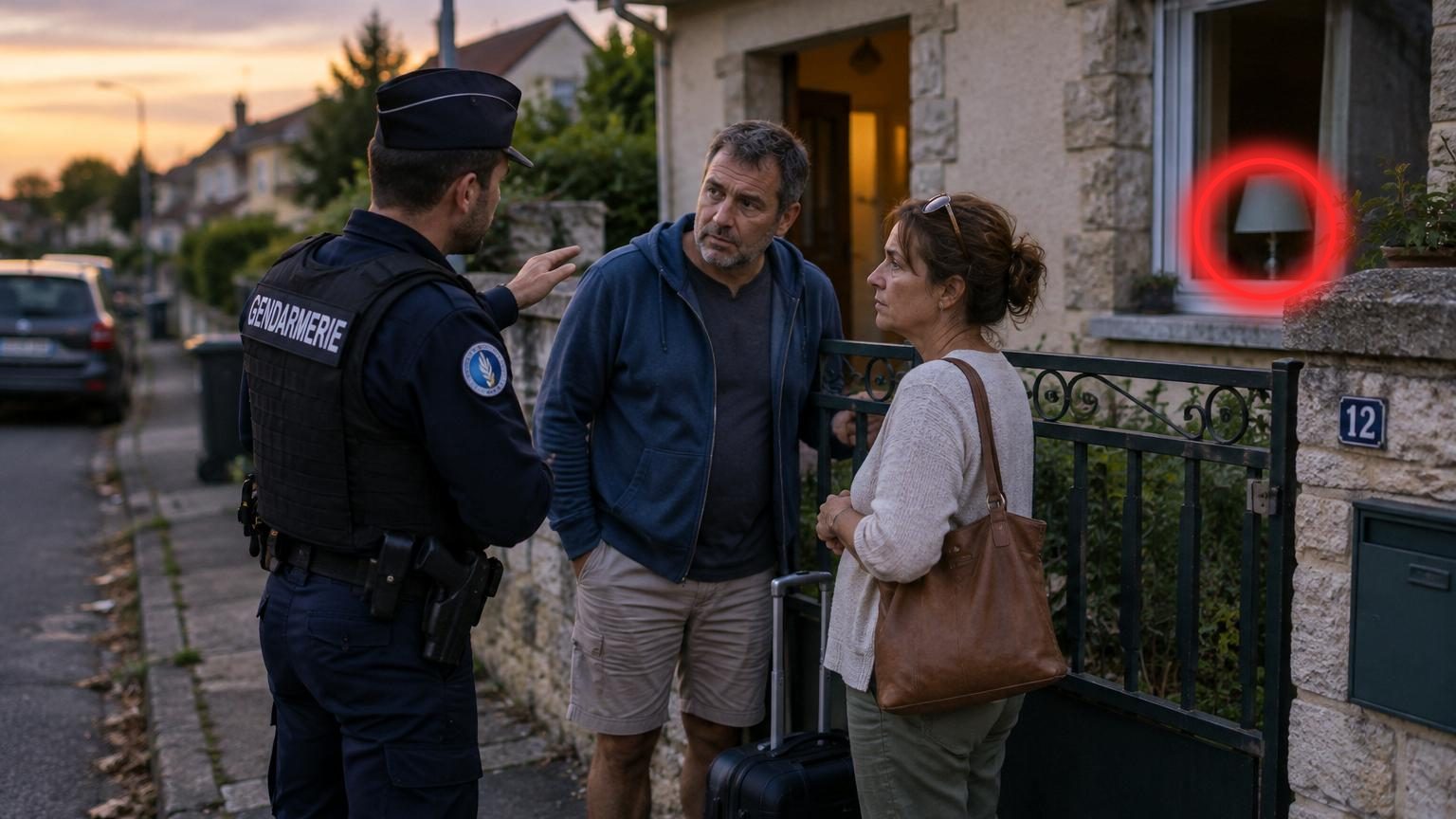 Une lampe allumée dans un logement vide pendant les vacances, symbole de la fausse protection contre les cambrioleurs